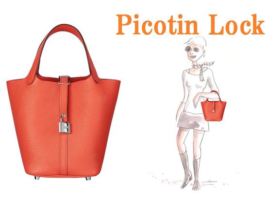 永遠の憧れピコタンPMエルメス スーパーコピーpoppy orangeトリヨンクレマンス